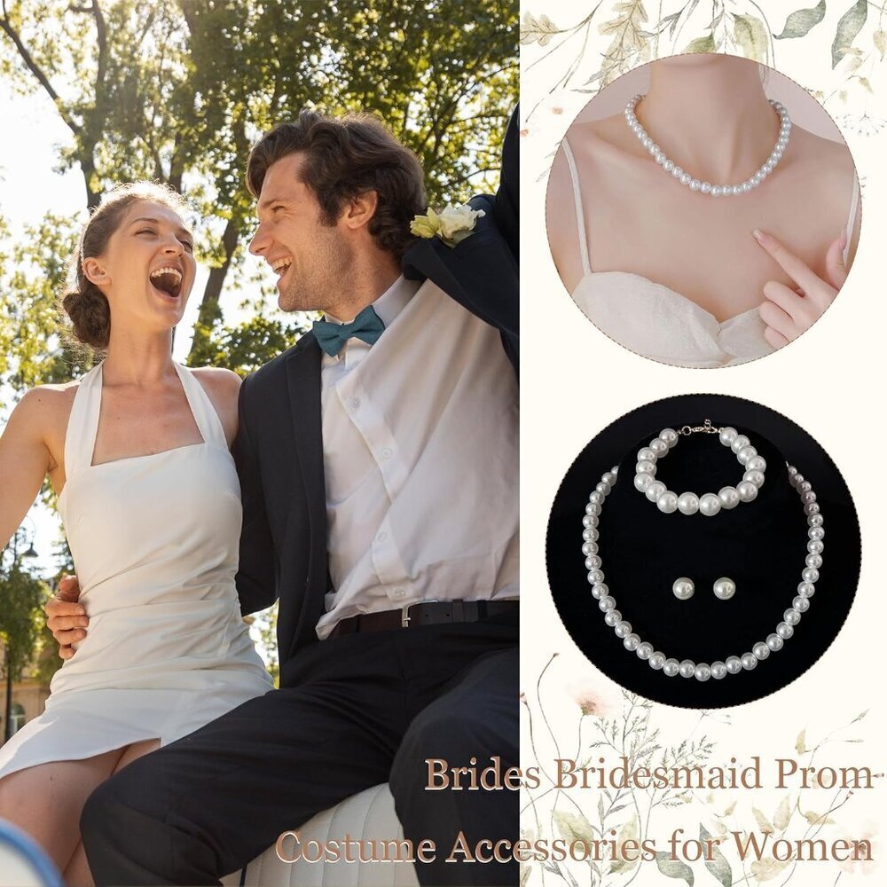 Classic Pearl Necklace and Elegant Earrings for Bridesmaids – Chic Wedding Set - Picture 4 of 9